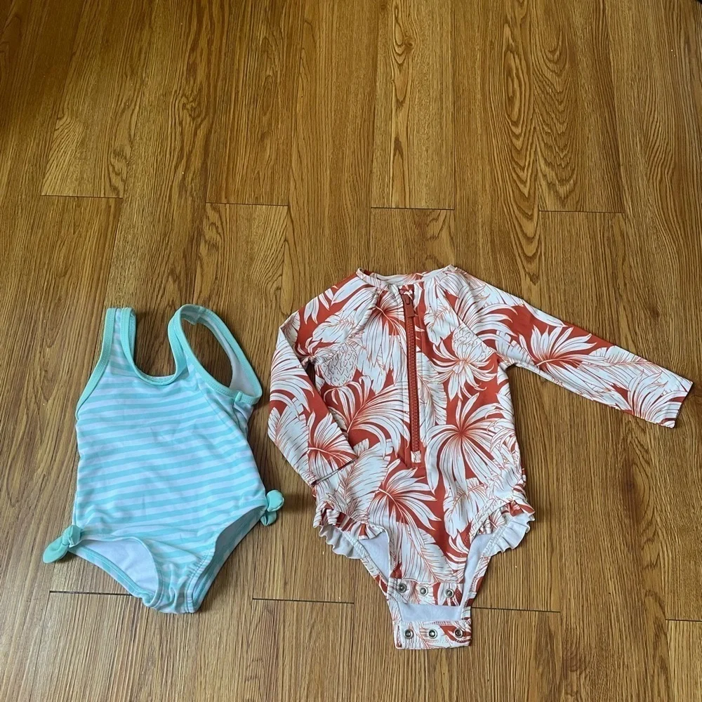 Tropical Print Baby Swimsuit bundle of 2